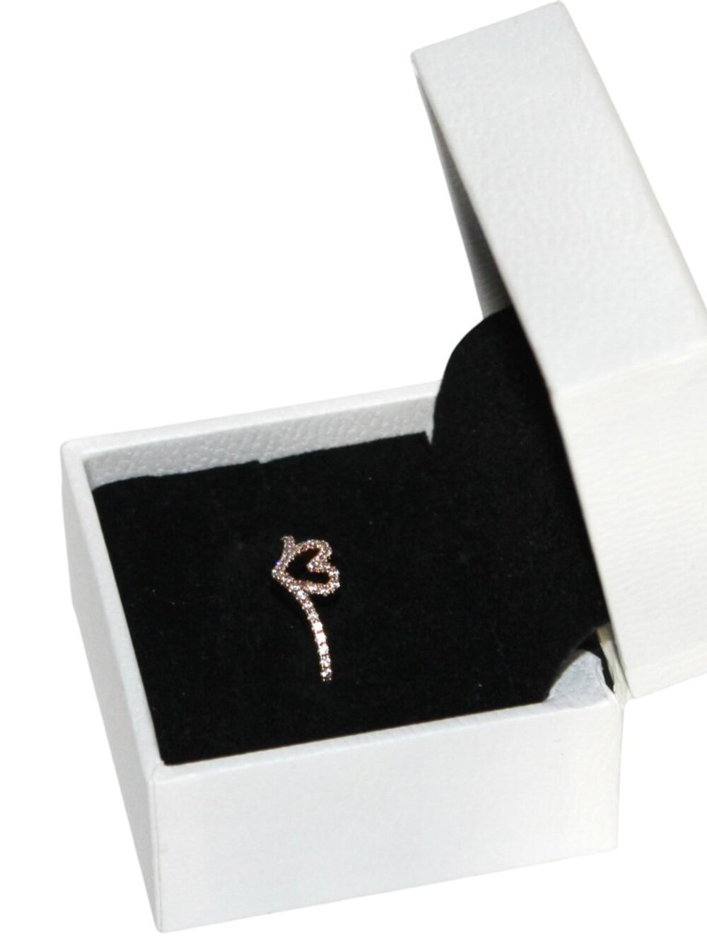 Pandora Sparkling Wishbone Heart Ring Rose Gold Plated Size 58 (8.5) - Picture 4 of 12